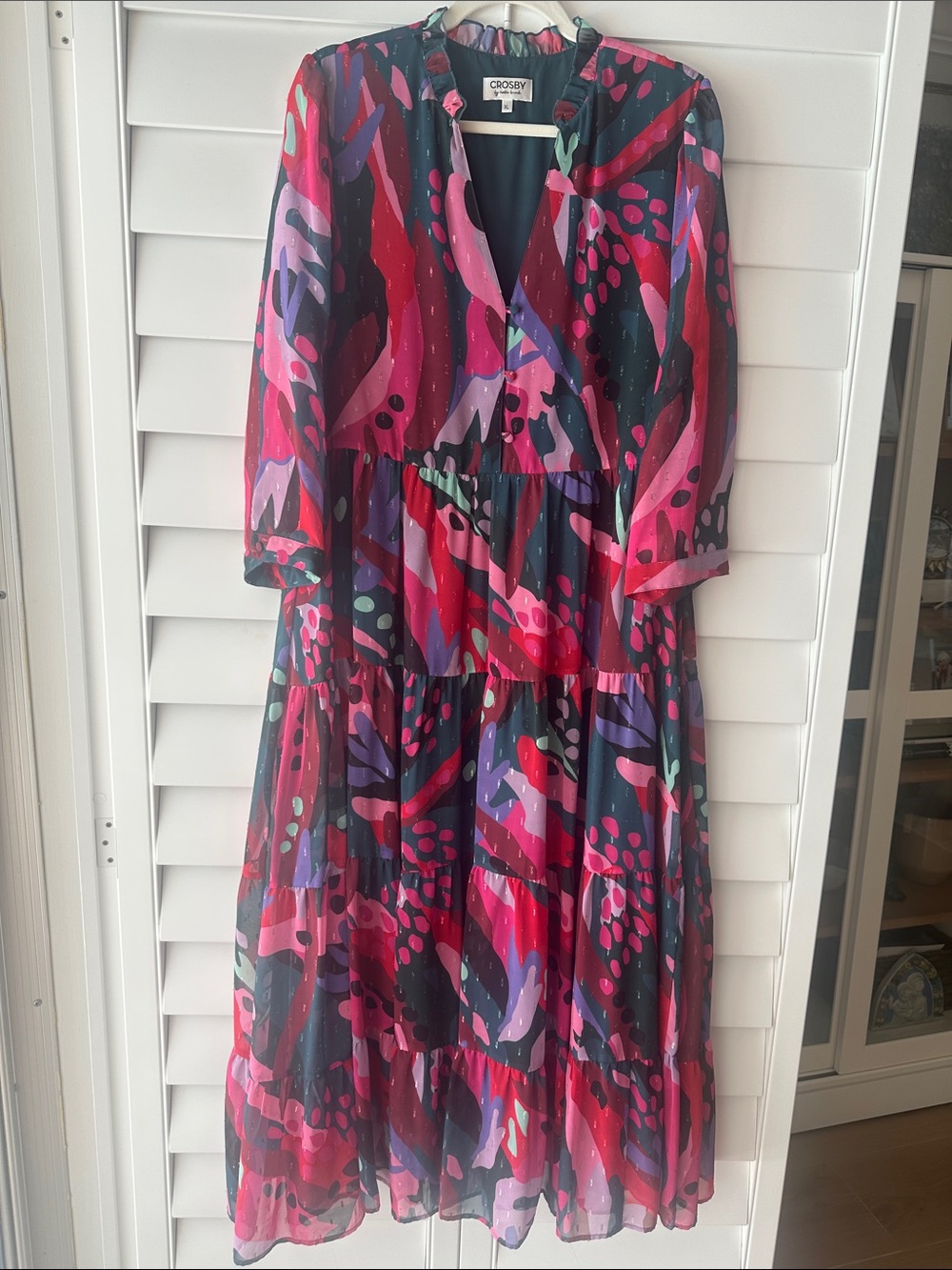 Crosby by Mollie Burch holiday print maxi dress XL